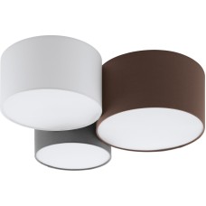 Φωτιστικό Τρίφωτο Οροφής-Πλαφονιέρα Ανθρακί/Καφέ/Γκρί/Λευκό Pastore 97479 Eglo