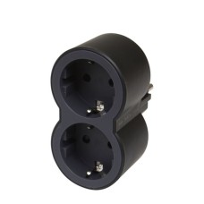 Αντάπτορ Πρίζας Σούκο σε 2 Πρίζες Σούκο Μαύρο [Legrand 694517]