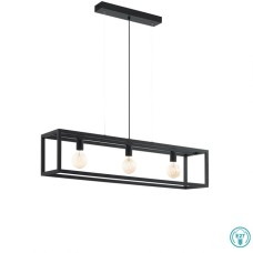 Eglo Elswick Κρεμαστό Φωτιστικό Μοντέρνο Τρίφωτο Μαύρο 49564