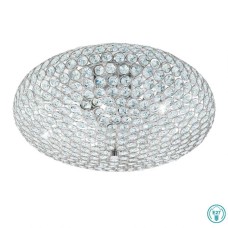 Eglo Clemente Πλαφονιέρα Οροφής Ασημί με Κρύσταλλα 95285
