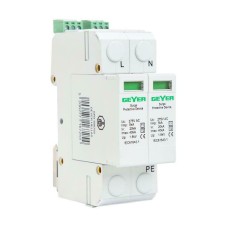 Geyer Αντικεραυνικό Πίνακα Τύπου T1 / T2 Διπολικό 1P+Ν 500759 Geyer Αντικεραυνικό Πίνακα Τύπου T1 / T2 Διπολικό 1P+Ν 500759