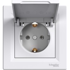 Schneider Electric Asfora Μονή Χωνευτή Πρίζα Ρεύματος με Καπάκι Λευκή EPH3100121 Schneider Electric Asfora Μονή Χωνευτή Πρίζα Ρεύματος με Καπάκι Λευκή EPH3100121