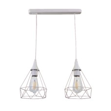 Inlight 4024 Κρεμαστό Φωτιστικό Μοντέρνο Δίφωτο Ράγα Λευκό