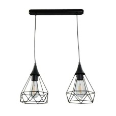 Inlight 4024 Κρεμαστό Φωτιστικό Μοντέρνο Δίφωτο Ράγα Μαύρο