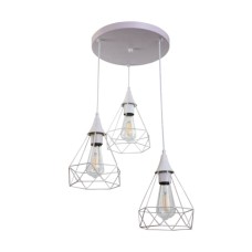 Inlight 4024 Κρεμαστό Φωτιστικό Μοντέρνο Τρίφωτο Πλέγμα Λευκό