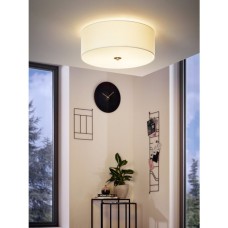 Eglo Pasteri Μοντέρνα Υφασμάτινη Πλαφονιέρα Οροφής με Ντουί E27 σε Λευκό χρώμα 47.5cm 94918 Eglo Pasteri Μοντέρνα Υφασμάτινη Πλαφονιέρα Οροφής με Ντουί E27 σε Λευκό χρώμα 47.5cm 94918