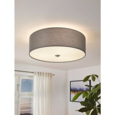 Eglo Pasteri Μοντέρνα Υφασμάτινη Πλαφονιέρα Οροφής με Ντουί E27 σε Γκρι χρώμα 47.5cm 94921 Eglo Pasteri Μοντέρνα Υφασμάτινη Πλαφονιέρα Οροφής με Ντουί E27 σε Γκρι χρώμα 47.5cm 94921
