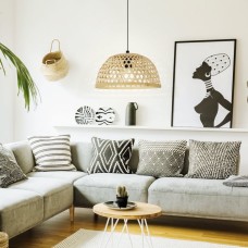 Eglo Claverdon Κλασικό Κρεμαστό Φωτιστικό Μονόφωτο με Ντουί E27 σε Μπεζ Χρώμα 43253