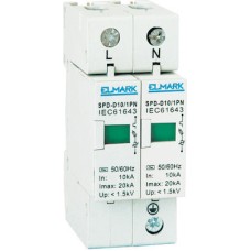 Elmark SPD-C20 Αντικεραυνικό Πίνακα Διπολικό Μέγιστου Ρεύματος Εκφόρτισης 20kA 64203 Elmark SPD-C20 Αντικεραυνικό Πίνακα Διπολικό Μέγιστου Ρεύματος Εκφόρτισης 20kA 64203