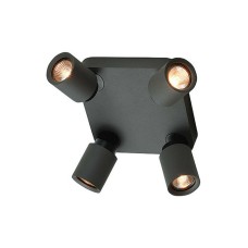 Zambelis Lights Σποτ με 4 Φώτα και Ντουί GU10 σε Γκρι Χρώμα 16186 Zambelis Lights Σποτ με 4 Φώτα και Ντουί GU10 σε Γκρι Χρώμα 16186