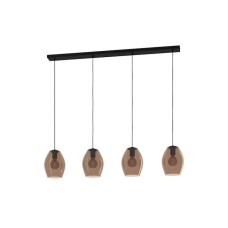 Eglo Estanys Μοντέρνο Κρεμαστό Φωτιστικό Πολύφωτο Ράγα για 4 Λαμπτήρες E27 σε Μαύρο Χρώμα 390162