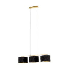 Eglo Dolorita Μοντέρνο Κρεμαστό Φωτιστικό Τρίφωτο Καμπάνα με Ντουί E27 σε Μαύρο Χρώμα 39225