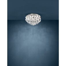 Eglo Calaonda Μοντέρνα Πλαφονιέρα Οροφής με Ντουί G9 με Κρύσταλλα σε Ασημί χρώμα 58cm 93413 Eglo Calaonda Μοντέρνα Πλαφονιέρα Οροφής με Ντουί G9 με Κρύσταλλα σε Ασημί χρώμα 58cm 93413