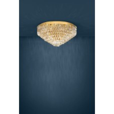 Eglo Valparaiso Vintage Πλαφονιέρα Οροφής με Ντουί E14 με Κρύσταλλα σε Χρυσό χρώμα 78cm 39459 Eglo Valparaiso Vintage Πλαφονιέρα Οροφής με Ντουί E14 με Κρύσταλλα σε Χρυσό χρώμα 78cm 39459