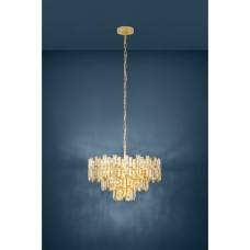 Eglo Calmeilles Πολυέλαιος 10xE14 Ø63cm με Κρύσταλλα Χάλκινος 39613