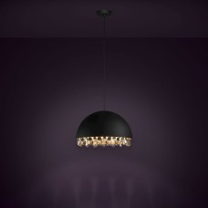 Eglo Gaetano 2 Μοντέρνο Κρεμαστό Φωτιστικό Μονόφωτο με Κρύσταλλα και Ντουί E27 σε Μαύρο Χρώμα 39949