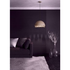 Eglo Gaetano 2 Μοντέρνο Κρεμαστό Φωτιστικό Μονόφωτο με Κρύσταλλα και Ντουί E27 σε Καφέ Χρώμα 39948