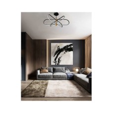 Atman Madrid Μοντέρνα Μεταλλική Πλαφονιέρα Οροφής με Ενσωματωμένο LED σε Μαύρο χρώμα 78cm LEG-6032-BL