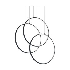 Ideal Lux Frame SP Cerchio Κρεμαστό Φωτιστικό LED με Θερμό Λευκό Φως Μαύρο 68.5x13x80εκ. 269337