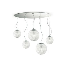 Ideal Lux Mapa Max SP5 Κρεμαστό Φωτιστικό Μπάλα για 5 Λαμπτήρες E27 Ασημί 105x54x110εκ. 091112