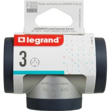 Πολύπριζο Ταφ Legrand 3 Θέσεων Silver/Dark Grey 694523