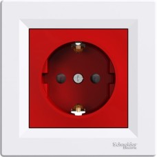 Schneider Electric Asfora Μονή Χωνευτή Πρίζα Ρεύματος Κόκκινη EPH2900521 Schneider Electric Asfora Μονή Χωνευτή Πρίζα Ρεύματος Κόκκινη EPH2900521