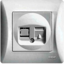 Lineme Πρίζα Τηλεφώνου με Πλαίσιο Μονή RJ11 σε Ασημί Χρώμα 50-00115-5 Lineme Πρίζα Τηλεφώνου με Πλαίσιο Μονή RJ11 σε Ασημί Χρώμα 50-00115-5