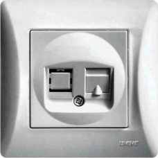 Lineme Μονή Πρίζα Δικτύου RJ45 με Πλαίσιο Τύπου Cat6 σε Ασημί Χρώμα 50-00118-5 Lineme Μονή Πρίζα Δικτύου RJ45 με Πλαίσιο Τύπου Cat6 σε Ασημί Χρώμα 50-00118-5