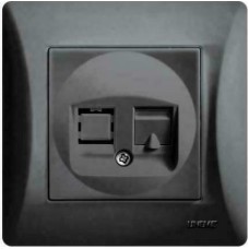 Lineme Πρίζα Τηλεφώνου με Πλαίσιο Μονή RJ11 σε Μαύρο Χρώμα 50-00115-2 Lineme Πρίζα Τηλεφώνου με Πλαίσιο Μονή RJ11 σε Μαύρο Χρώμα 50-00115-2