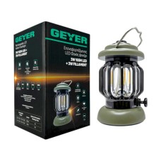 LFK-LL0048-Επαναφορτιζόμενος LED Φακός φανάρι 3W 16SM LED + 3W FILLAMENT-GEYER