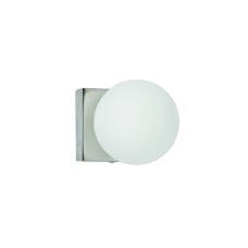 InLight Επιτοίχιο φωτιστικό από χρώμιο μέταλλο και λευκή οπαλίνα 1XG9 D:9cm (43420-1) InLight Επιτοίχιο φωτιστικό από χρώμιο μέταλλο και λευκή οπαλίνα 1XG9 D:9cm (43420-1)