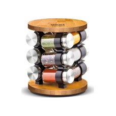 Lamart Sapor Spice Θήκες Μπαχαρικών Γυάλινες σε Περιστρεφόμενη Βάση Καφέ 12τμχ Lamart Sapor Spice Θήκες Μπαχαρικών Γυάλινες σε Περιστρεφόμενη Βάση Καφέ 12τμχ