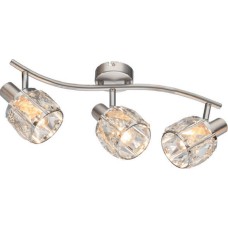 Φωτιστικό οροφής με ντουί Ε14 τρίφωτο μεταλλικό χρωμίου & διάφανο γυαλί  955SHEEN3/SN