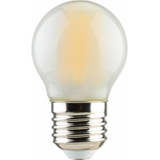 Λάμπα LED filament σφαιρική E27 4W 230V 3000k θερμό λευκό φως 380lm frosted | 01-23909