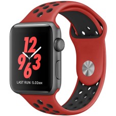 Silicone Λουράκι Apple Watch Series 1/Series 2/Series 3/Nike + 42mm (BLACK-RED) OEM Silicone Λουράκι Apple Watch Series 1/Series 2/Series 3/Nike + 42mm (BLACK-RED) OEM